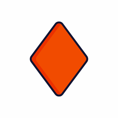 Suit Diamond, Animated Icon, Lineal
