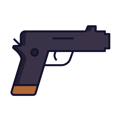 Handgun, Animated Icon, Lineal