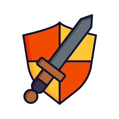 Shield Sword, Animated Icon, Lineal