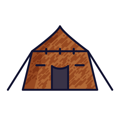 Military Tent, Animated Icon, Lineal