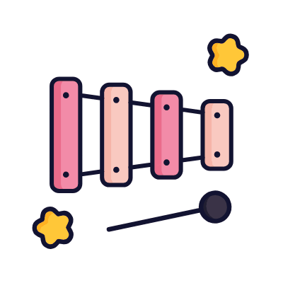 Cymbals Toy, Animated Icon, Lineal