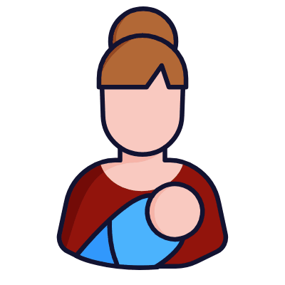 Woman Breastfeeding, Animated Icon, Lineal