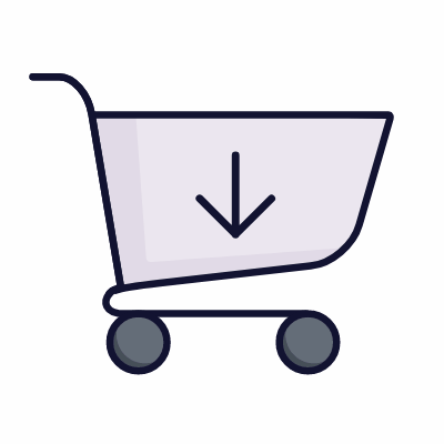 Trolley Arrow Down, Animated Icon, Lineal