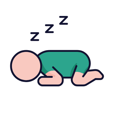 Baby Napping, Animated Icon, Lineal