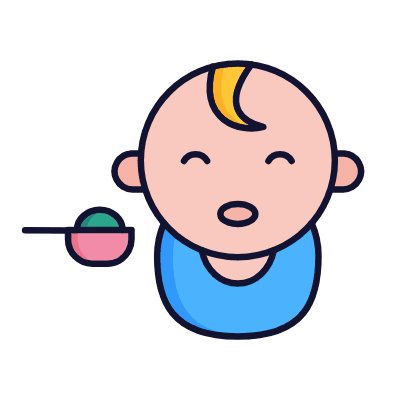 Feeding Baby, Animated Icon, Lineal