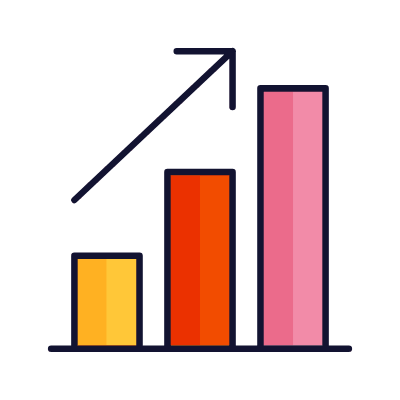 Bar Chart Arrow Up, Animated Icon, Lineal