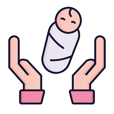 Hands Open Baby, Animated Icon, Lineal