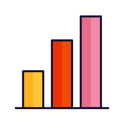 Bar Chart Vertical Grow, Animated Icon, Lineal
