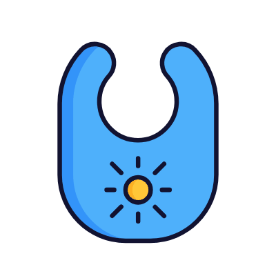 Baby Bib, Animated Icon, Lineal