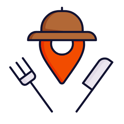 Pin Location Food, Animated Icon, Lineal