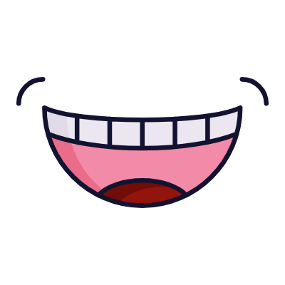 Smiling Mouth, Animated Icon, Lineal
