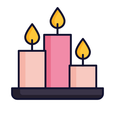 Candles, Animated Icon, Lineal