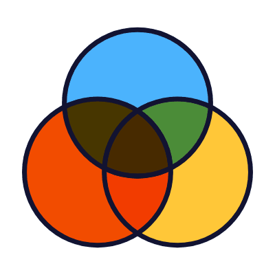 Diagram Venn, Animated Icon, Lineal