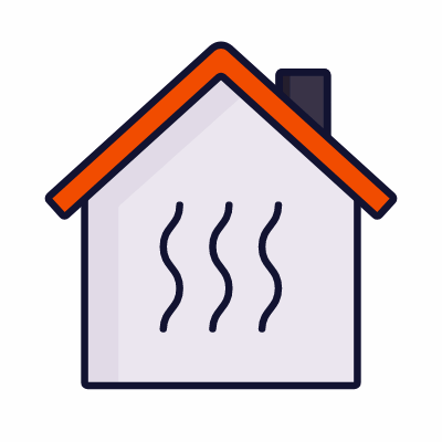 Home Heating, Animated Icon, Lineal