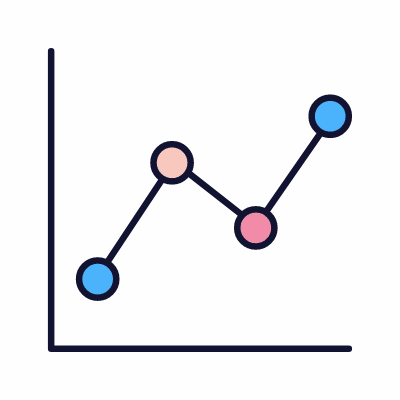 Line Chart Grow, Animated Icon, Lineal