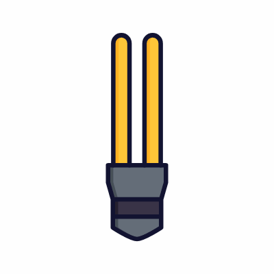 Twin Tube Bulb, Animated Icon, Lineal