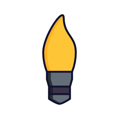 Flame Bulb, Animated Icon, Lineal