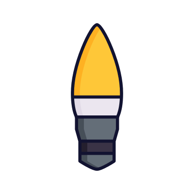 Candle Bulb, Animated Icon, Lineal