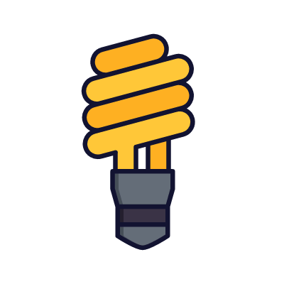 Spiral Bulb, Animated Icon, Lineal