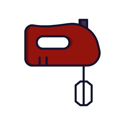 Hand Mixer, Animated Icon, Lineal