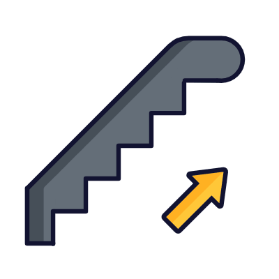 Stairs, Animated Icon, Lineal