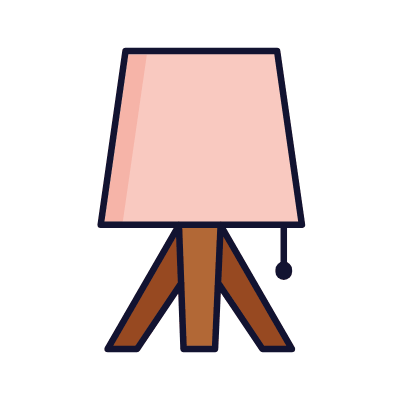 Table Lamp, Animated Icon, Lineal