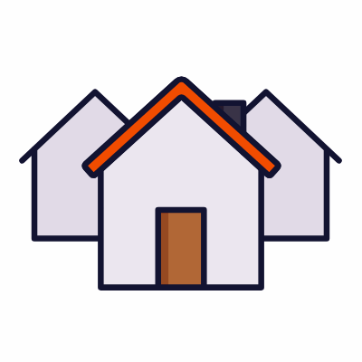 Houses, Animated Icon, Lineal