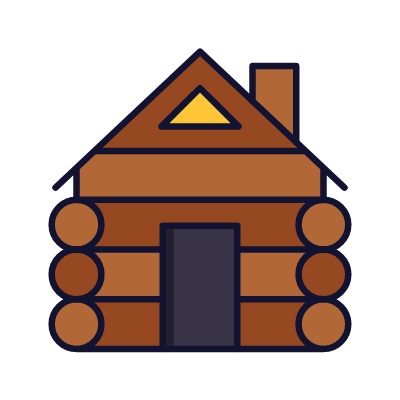 Cabin, Animated Icon, Lineal