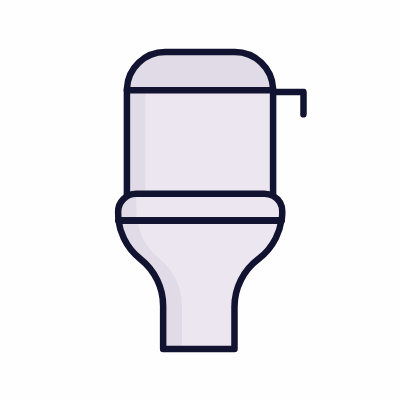 Toilet Bowl, Animated Icon, Lineal