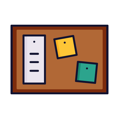 Notice Board, Animated Icon, Lineal