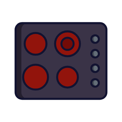 Electric Stove, Animated Icon, Lineal