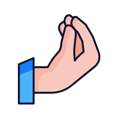 Pinched Fingers, Animated Icon, Lineal