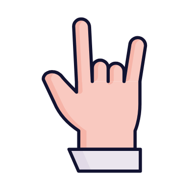 Hand Love you, Animated Icon, Lineal
