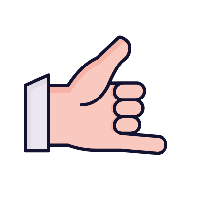 Hand Call Me, Animated Icon, Lineal