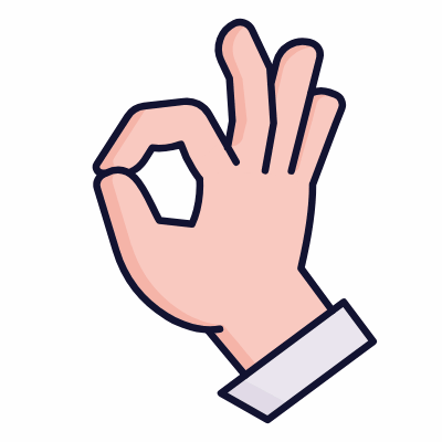 Hand Ok, Animated Icon, Lineal