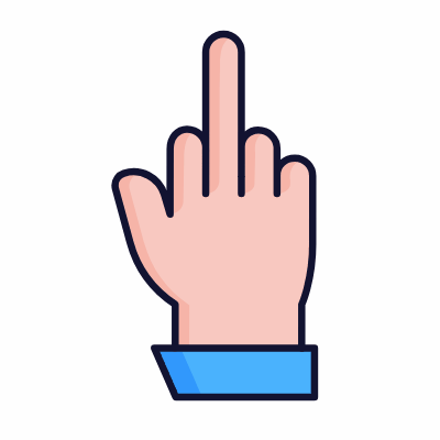 Middle Finger, Animated Icon, Lineal