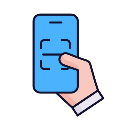 Smartphone QR Code, Animated Icon, Lineal