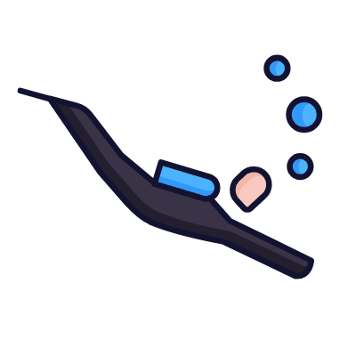 Scuba Diving, Animated Icon, Lineal