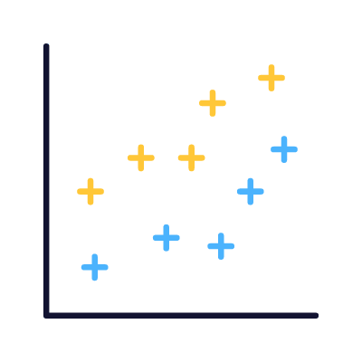 Scatter Plot, Animated Icon, Lineal