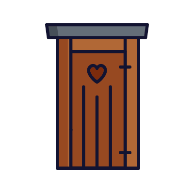 Outdoor Toilet, Animated Icon, Lineal