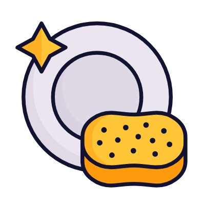 Plate Cleaning, Animated Icon, Lineal