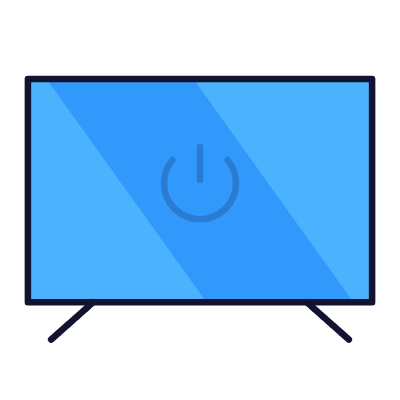 TV Turn On, Animated Icon, Lineal
