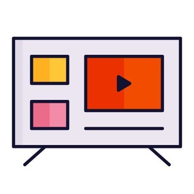 Smart TV, Animated Icon, Lineal