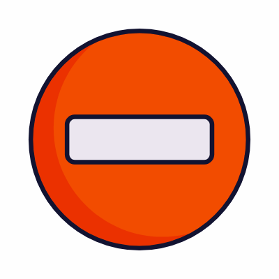No Entry, Animated Icon, Lineal