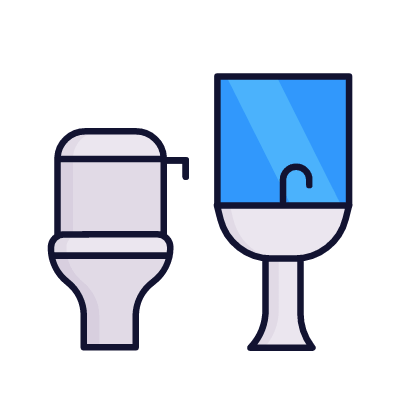 Restroom, Animated Icon, Lineal