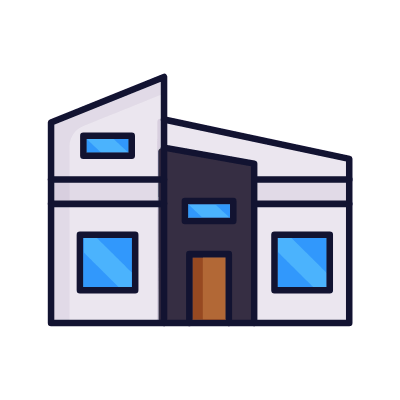 Mansion, Animated Icon, Lineal
