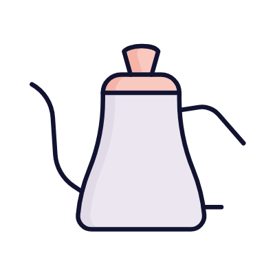 Gooseneck Kettle, Animated Icon, Lineal