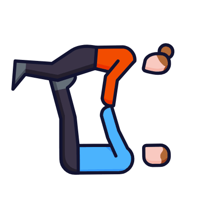 Acroyoga, Animated Icon, Lineal