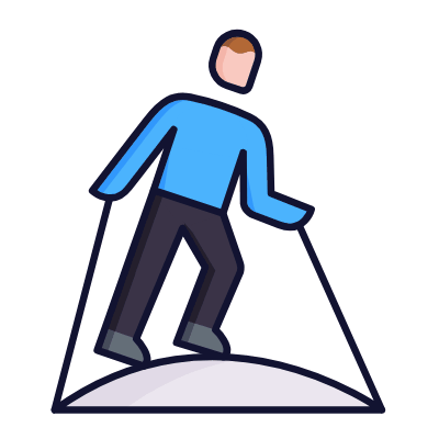 Ski Simulator, Animated Icon, Lineal