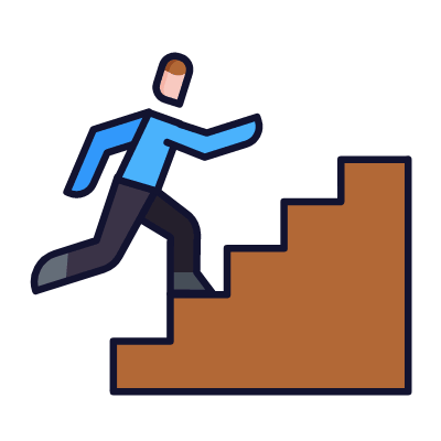 Stair Climbing, Animated Icon, Lineal